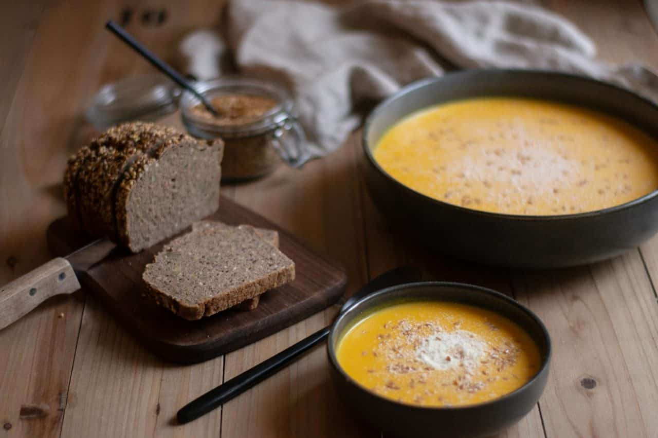 Velouté de potimarron parmesan et poivre de timut